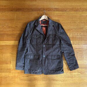 Men's Striped Field Jacket / Chore Coat